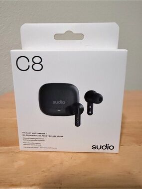 Sudio C8 True Wireless Earbuds with ANC (Black) - Brand New / Sealed Box